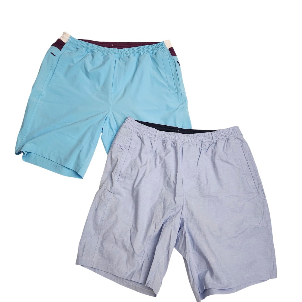 Birddogs Mens XXL Long Gym Shorts Bundle Built-In Liner Blue Heathered 2 Pack